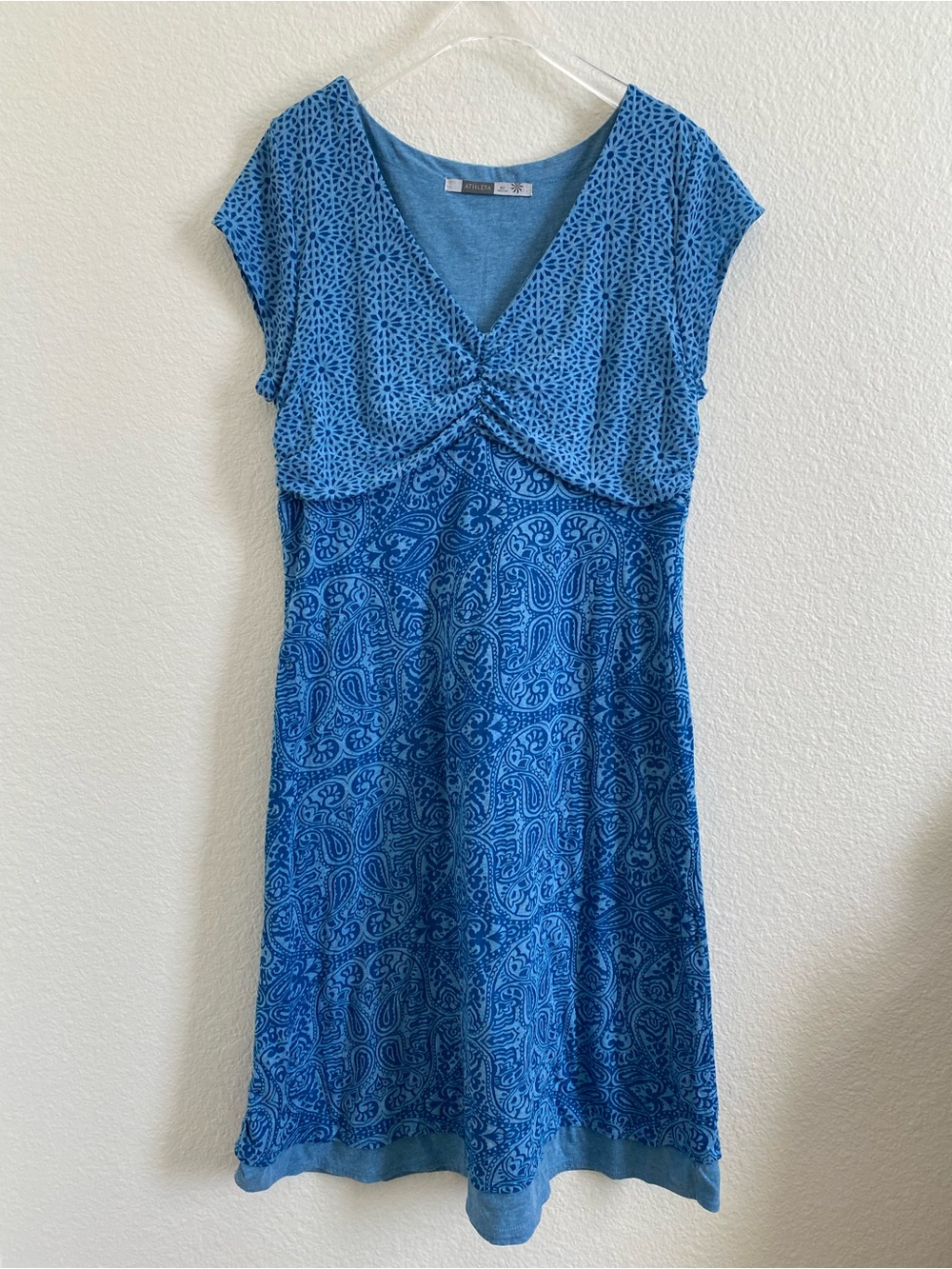Athleta Cotton V-Neck Cap Sleeve Midi Dress